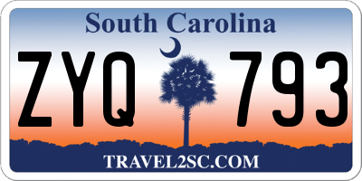 SC license plate ZYQ793