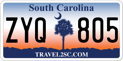 SC license plate ZYQ805