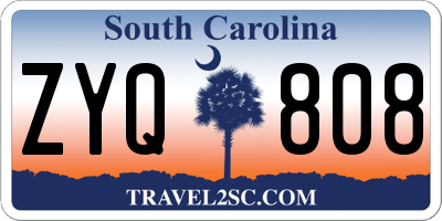 SC license plate ZYQ808