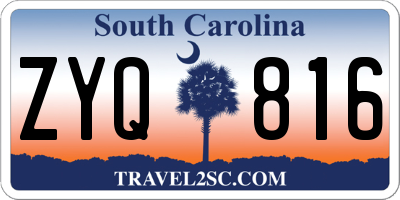 SC license plate ZYQ816