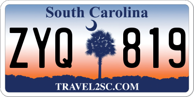 SC license plate ZYQ819