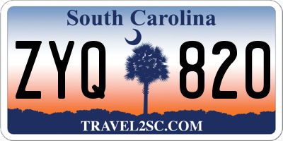 SC license plate ZYQ820