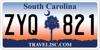 SC license plate ZYQ821