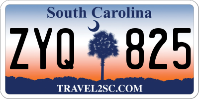 SC license plate ZYQ825
