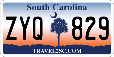 SC license plate ZYQ829