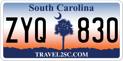 SC license plate ZYQ830