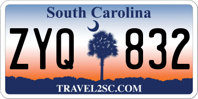 SC license plate ZYQ832