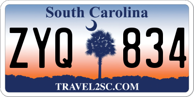 SC license plate ZYQ834