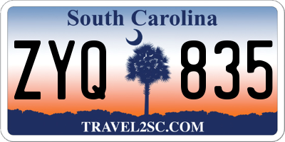 SC license plate ZYQ835