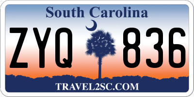 SC license plate ZYQ836