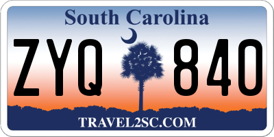 SC license plate ZYQ840