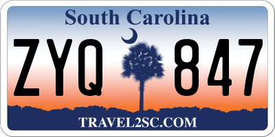SC license plate ZYQ847
