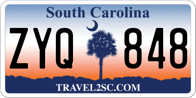 SC license plate ZYQ848
