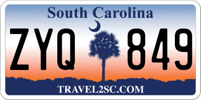 SC license plate ZYQ849