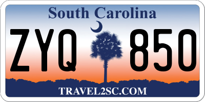 SC license plate ZYQ850