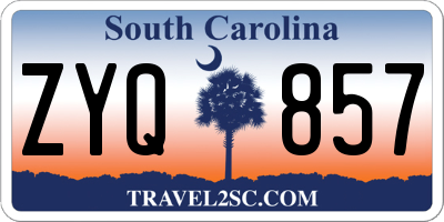 SC license plate ZYQ857