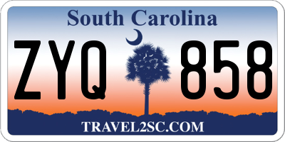 SC license plate ZYQ858