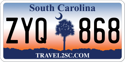 SC license plate ZYQ868