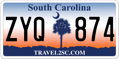 SC license plate ZYQ874