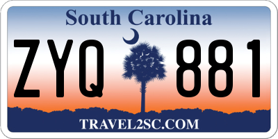 SC license plate ZYQ881