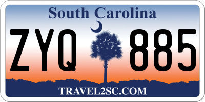 SC license plate ZYQ885
