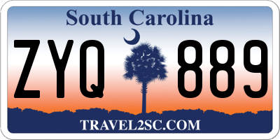 SC license plate ZYQ889