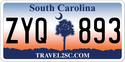 SC license plate ZYQ893