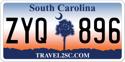 SC license plate ZYQ896