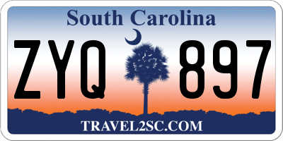 SC license plate ZYQ897