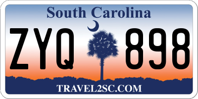 SC license plate ZYQ898