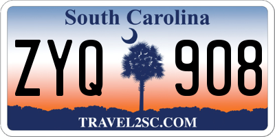 SC license plate ZYQ908