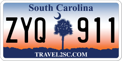 SC license plate ZYQ911