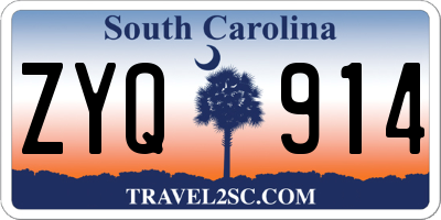 SC license plate ZYQ914