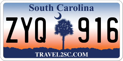 SC license plate ZYQ916