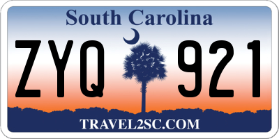 SC license plate ZYQ921