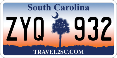 SC license plate ZYQ932