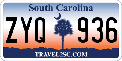 SC license plate ZYQ936
