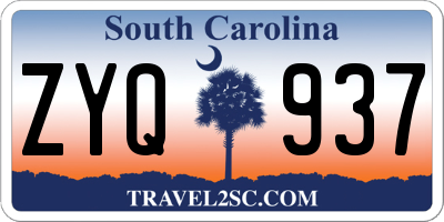 SC license plate ZYQ937