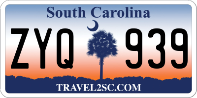 SC license plate ZYQ939