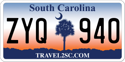 SC license plate ZYQ940