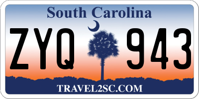 SC license plate ZYQ943