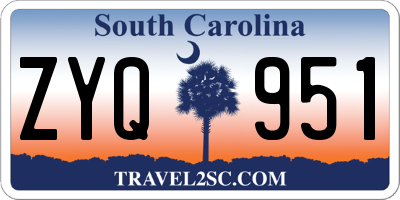 SC license plate ZYQ951