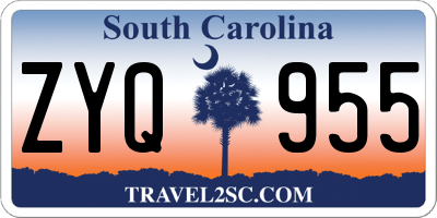 SC license plate ZYQ955