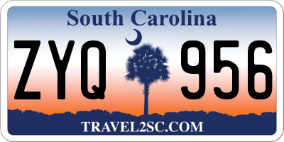 SC license plate ZYQ956