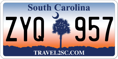 SC license plate ZYQ957