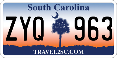 SC license plate ZYQ963