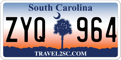 SC license plate ZYQ964