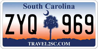 SC license plate ZYQ969
