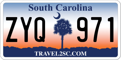 SC license plate ZYQ971