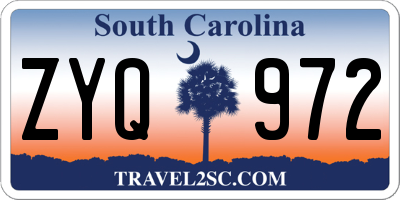 SC license plate ZYQ972